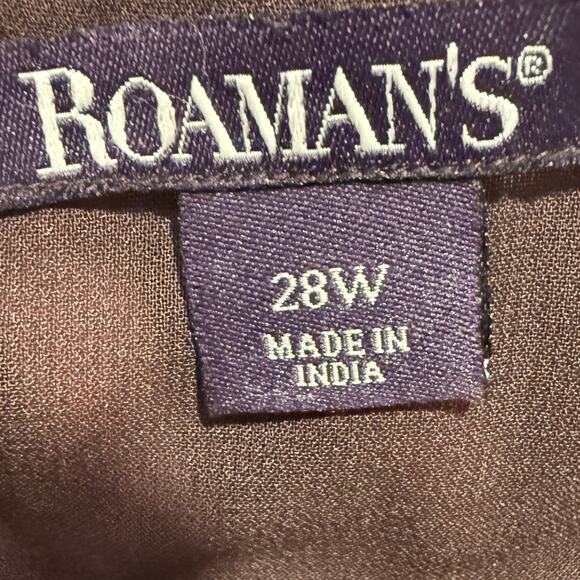 Roaman's Brown Embellished Beaded Sequin Duster Kimono 28 NEW Holiday Flowy - Picture 8 of 9